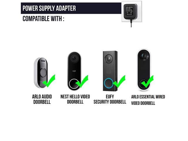 Wasserstein Supply Adapter Compatible with Google Nest Hello Video Doorbell, Eufy Doorbell, Arlo Doorbell - Power Your Doorbell Continuously - Newegg.com