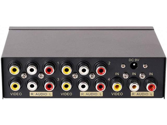 Implications One night preferable DTECH Powered 4 Way 3 RCA Splitter Box 1 in 4 Out Composite Video Audio  Distribution Duplicator with Power Adapter - Newegg.com