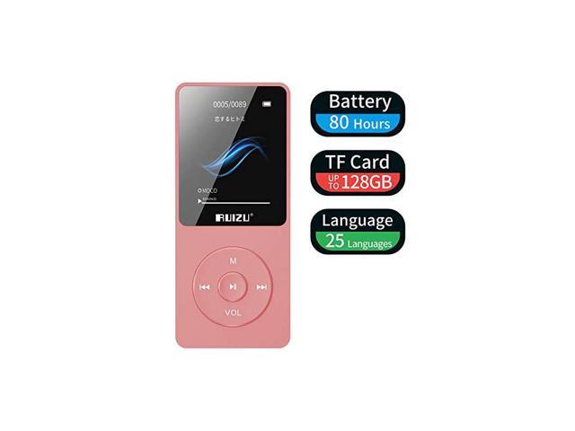 RUIZU X02 16GB Ultra Slim Music Player with FM Radio,Voice Recorder,Video Play,Text Reading,80 Hours Playback and Expandable Up to 128 GB MP3 Player Blue