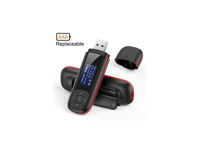 U3 USB Stick Mp3 Player, 8GB Music Player Supports Replaceable AAA Battery, Recording, Radio, Expandable Up to 64GB, Black - Newegg.com