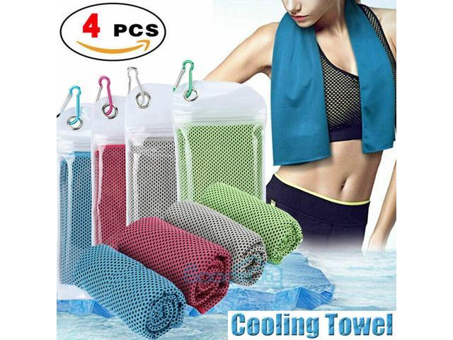 4 Pack Ice Cold Instant Cooling Towel Running Jogging Gym Chilly Pad Sports Yoga 