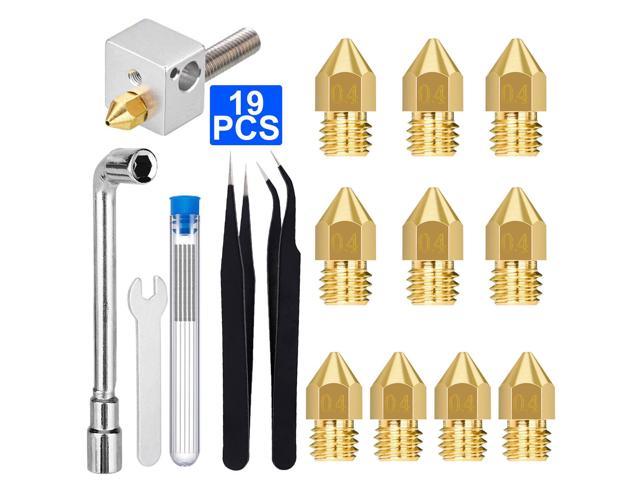 19Pcs 3D Printer Extruder MK8 Nozzle Cleaning Needles Tool Set for CR-10/Ender 3