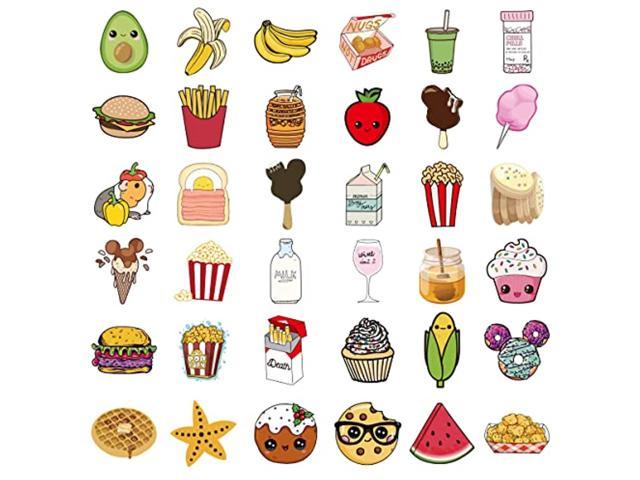 100 Pcs Food Stickers,fruit Decal Stickers,food Stickers For Kids,vinyl  Waterproof Stickers For Laptop,bumper,water Bottles,computer,phone,hard  Hat,ca