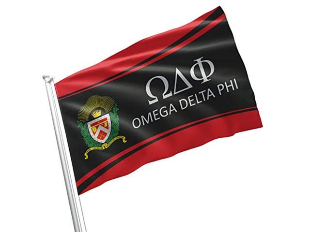 Omega Delta Phi Licensed Flag 3X5 Feet For Home, Business, Basement, Garage. Durable 100% Polyester, Metal Grommets For Hanging, Printed On Demand (Omega Delta Phi # 1)