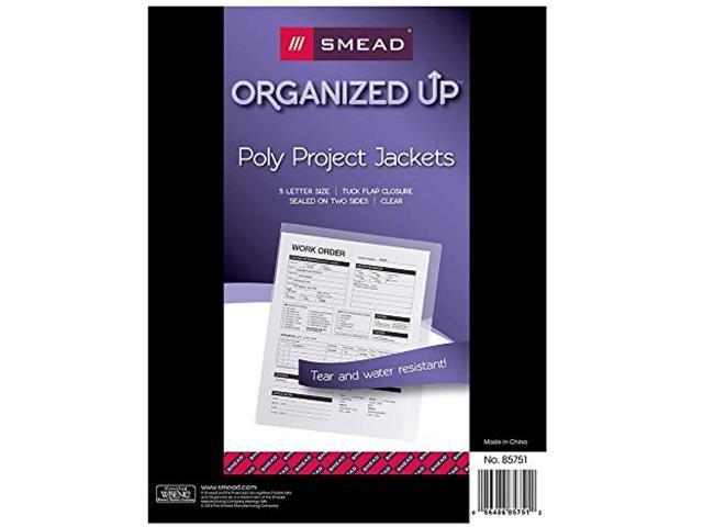 Smead Organized Up Poly Translucent Project Jacket Clear Letter Size 85751 5 per Pack 
