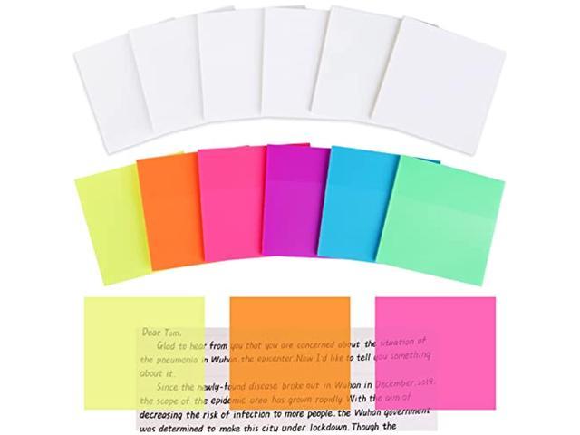 12 Packs 600 Sheets Transparent Sticky Note Pads Self-Adhesive Memo Papers 4 x 3 Inches Waterproof Self-Adhesive Clear Memo Message Reminder 