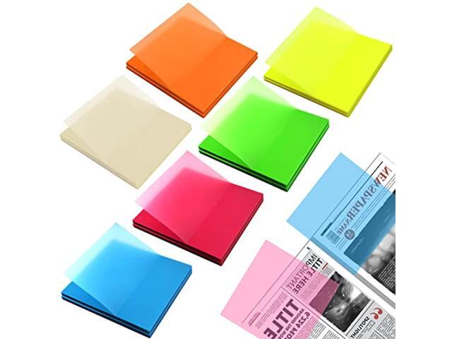Clear,12 Pack/ 600 Pieces Waterproof Self Adhesive Memo Papers Message Reminder Transparent Sticky Note Pads Self Adhesive Removable 