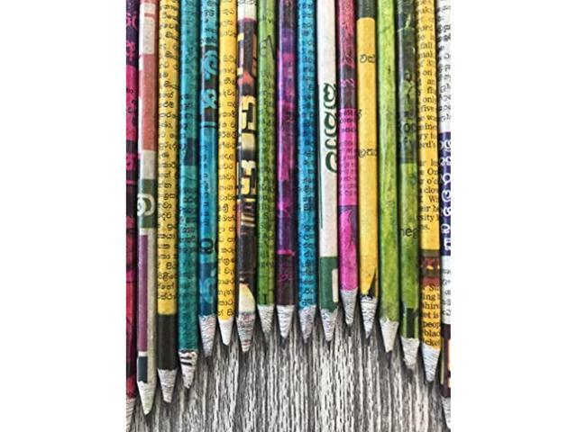 Earthbound Creations - Wood & Plastic Free Handmade Rainbow Recycled Paper #2  Hb Pencils For School And Office Supplies, Pre-Sharpened, Pack (10) 