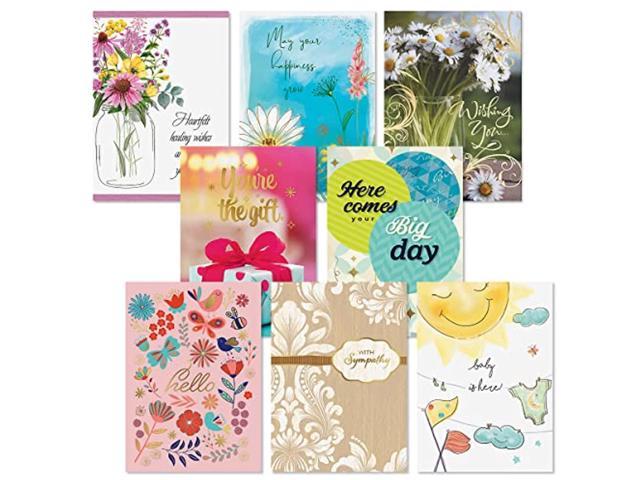 Floral Greeting Card Organization Box With 48 All Occasion Cards