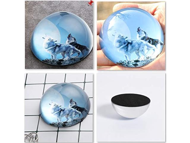 Crystal Wolf Paperweight Glass Globe Hemisphere Press Case Creative Decoration Office Supplies 3516