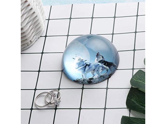 Crystal Wolf Paperweight Glass Globe Hemisphere Press Case Creative Decoration Office Supplies 2477