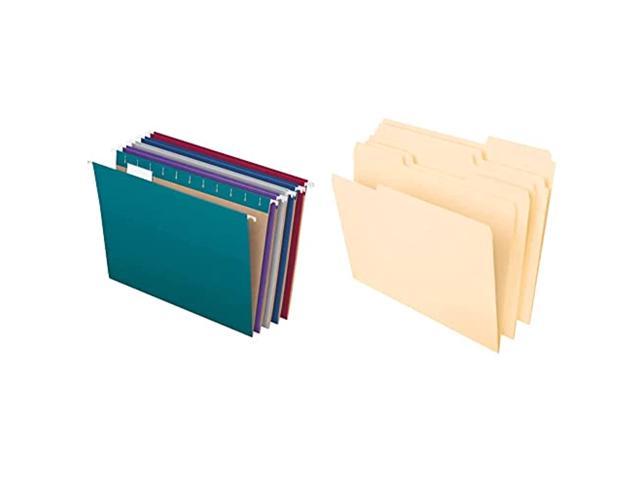 1 Pack Pendaflex File Folders Center Positions 8-1/2 x 11 Letter Size Classic Manila 1/3-Cut Tabs in Left Right 100 per Box 