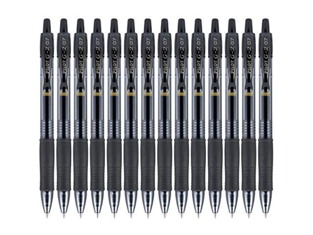 12-Pack Black Ink Premium Refillable & Retractable Rolling Ball Gel Pens Bold Point 