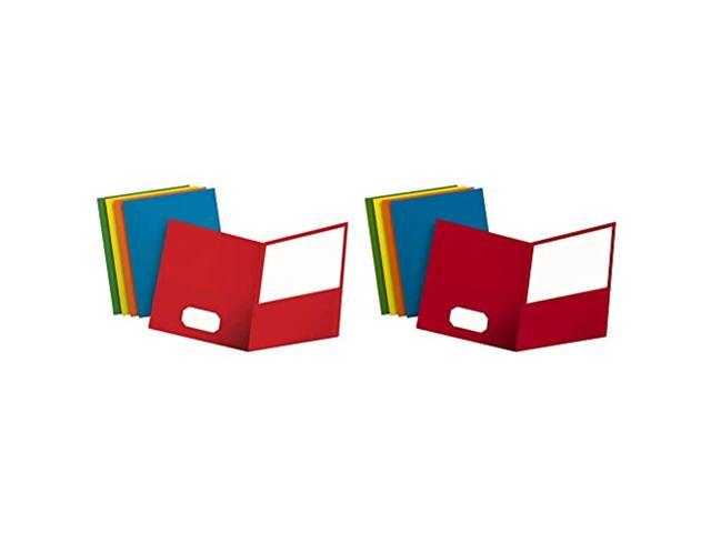 Yellow Textured Paper Letter Size Orange Light Blue Assorted Colors: Red Oxford Twin-Pocket Folders 67613 Box of 50 Green Holds 100 Sheets 