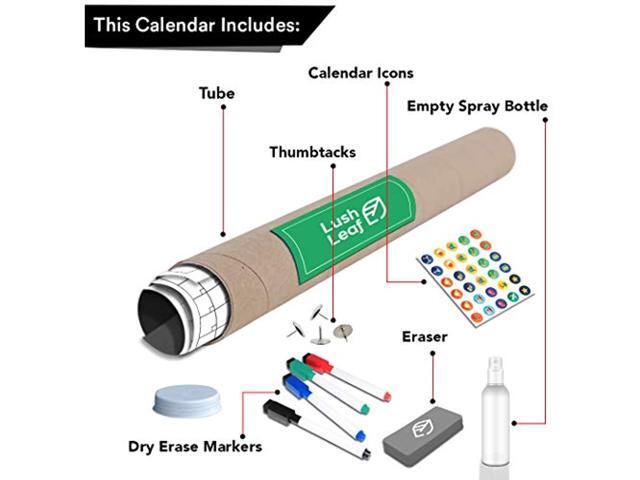 Large Dry Erase Wall Calendar - Premium Giant Reusable Yearly Calendar - Oversized  Whiteboard Annual 12 Month Undated Planner - 36"X72" Educational Supplies -  Newegg.com