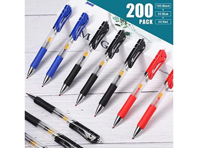 200 Pieces Retractable Ballpoint Pen Bulk Rolling Ball Refillable