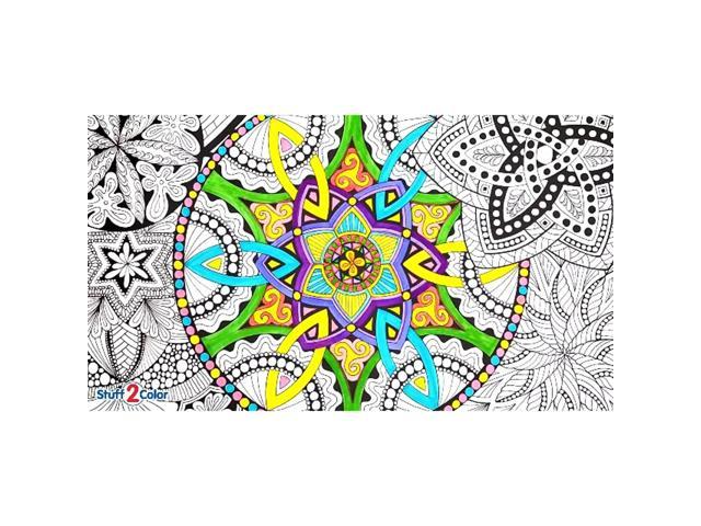 Stuff2Color Mandala Wow Pack (Giant Coloring Poster 5 Pack) - Great for Family Time, Kids, Classrooms, Care Facilities, Arts and Crafts Projects