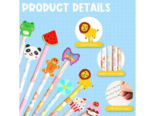 40 Pack Kids Wooden Pencils With Cute Cartoon Animal Eraser Toppers Fun  Pencils Assorted Colorful Graphite Pencils With Rubbers Set For School  Supplies Children Prize Present 