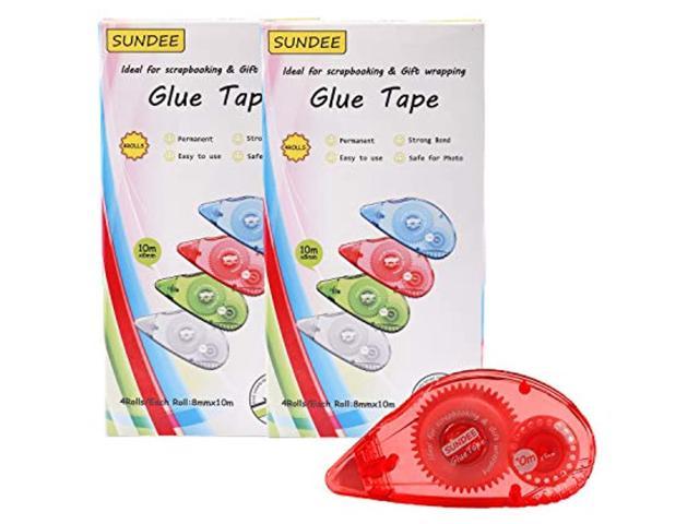 Glue Runner Permanent, Double Sided Adhesive Scrapbook Runner Tape Roller,  0.3-inch by 360-Inch, Permanent Adhesive Dots Roller Applicator, 12 Pack 