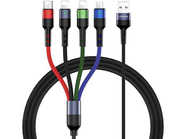 Adapter IP/Type-C/Micro-USB Port Universal 3 in 1 Multifunctional Charger Cord 2 Pack Multi Charging Cable 6.6FT Compatible with Cell Phones and More 
