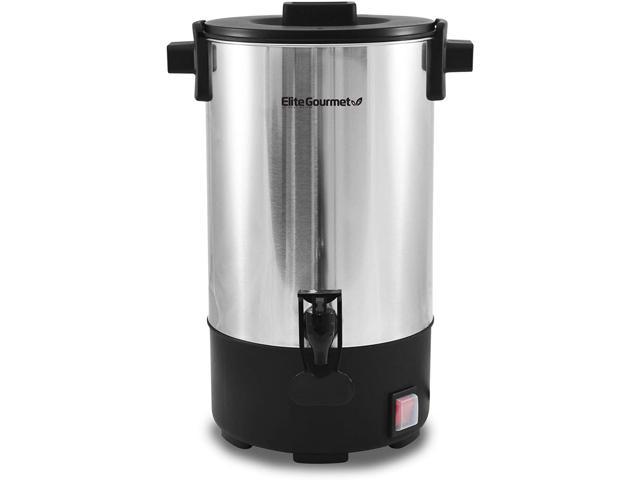 Elite Gourmet CCM040 Stainless Steel 40 Cup Coffee Urn  Removable Filter For Easy Cleanup, Two Way Dispenser with Cool-Touch  Handles Electric Coffee Maker Urn, Stainless Steel: Coffee Urns
