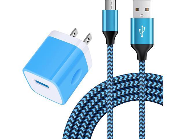 LG G4 Motorola 6FT Nylon Micro Cord Wall Charger Block AbcPow 2.1A Power Adapter with Phone Cord Compatible for Samsung Galaxy S7 S6 J7 J3 Note 5 HTC Android Charger Fast Charging Micro USB Cable 