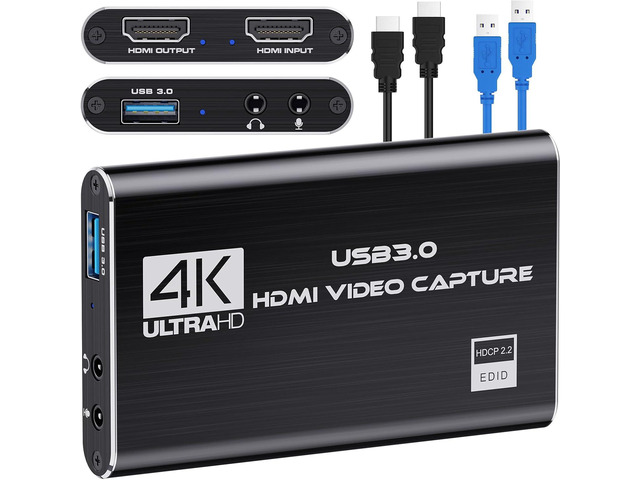 Audio Video Capture Card 4K HDMI USB 3.0 Capture Adapter Video ...