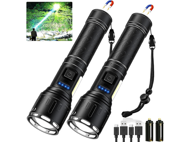 Rechargeable Magnetic Flashlights High Lumens, 100000 Lumens Super ...
