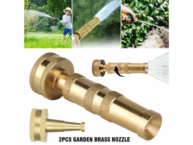 Solid Brass Garden Nozzle Heavy Duty 4" Adjustable Power Twist Water Hose Nozzle 