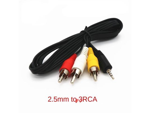 2.5mm Jack to 3 x RCA Phono Lead Audio / Video AV Cable 2.5mm to AV Video  Cable For Net Media Player 1.5m