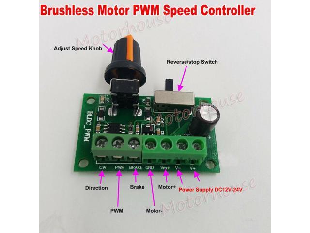 DC 12V-24V Adjustable Inner Driver CW CCW Brushless Motor PWM Speed ...