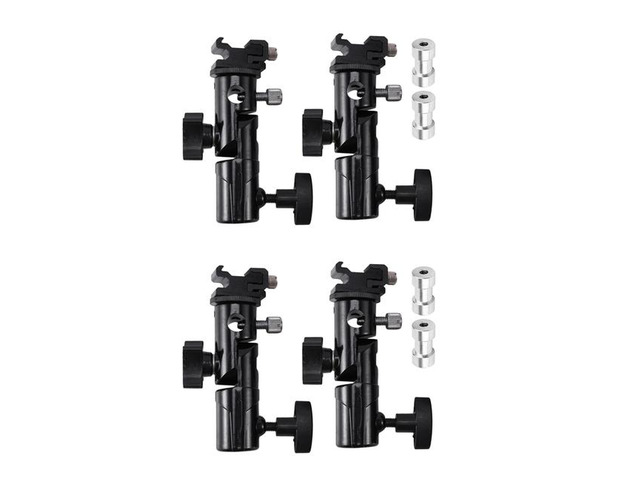 thumbnail image 2 of Neewer 2-Pack Universal Speedlite Flash Umbrella Swivel Lamp Bracket (Black) 2 of 4
