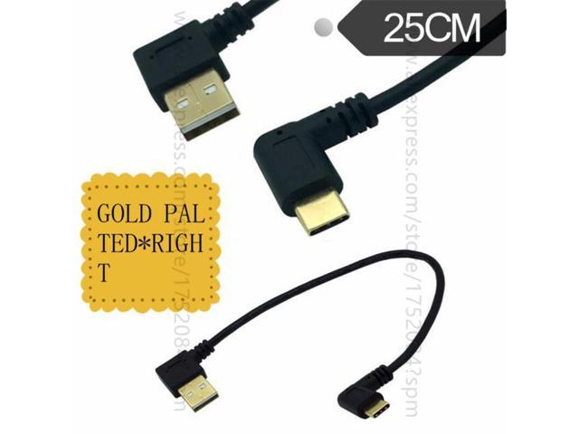 Gold Plated Right Angle Usb Type A Male To Usb Type C Male