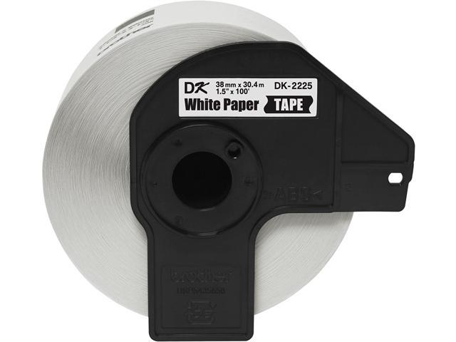 Genuine Brother Continuous Paper Label Tape 1-1/2" x 100 ft Black/White DK2225 