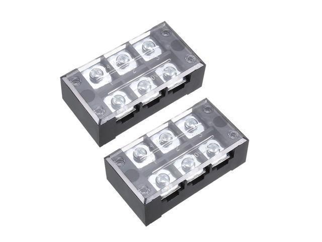 600V 25A 3 Position Dual Row Strip Fixed Terminal Block Wire Connector TB-2503 