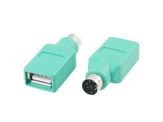 Unique Bargains 2x Plastic Housing PS/2 to USB Converter Adapter for Mouse