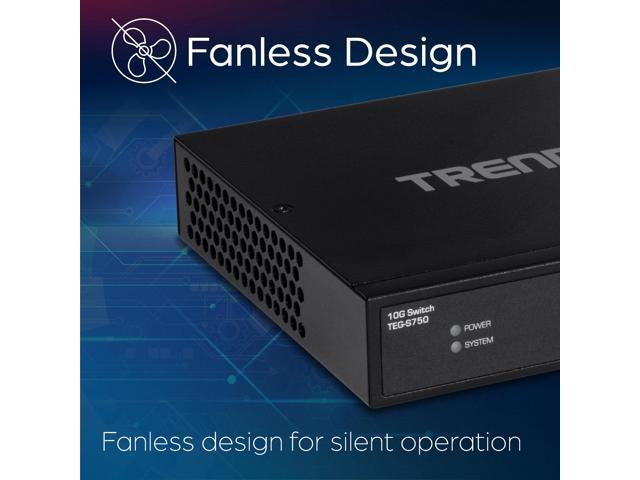  TRENDnet 5-Port 10G Switch, 5 x 10G RJ-45 Ports, 100Gbps  Switching Capacity, Supports 2.5G and 5G-BASE-T Connections, Lifetime  Protection, Black, TEG-S750 : Electronics