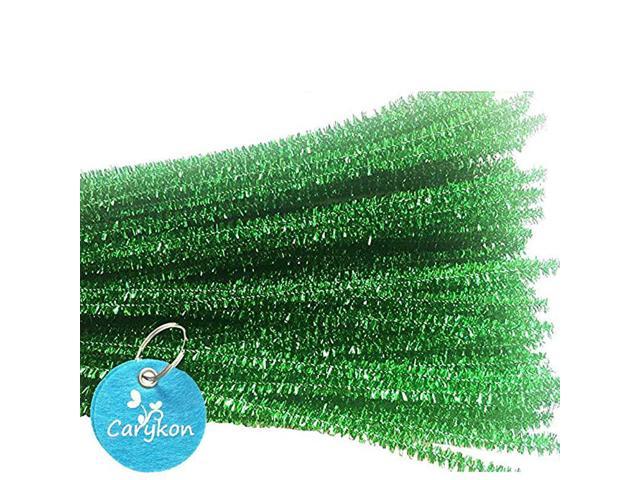 Carykon 100 PCS 12 Inch Glitter Tinsel Creative Arts Chenille Stems Pipe Cleaners Multi-Color 