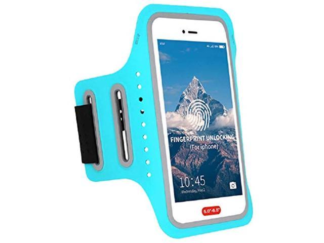 Sweat Resistant Cell Phone Armband Running Holder for iPhone 12/11 Pro Max/Xs Max/XR/8/SE Phone Armband Fitness Armband with Extension Strap & Key Holder for Running Gym up to 6.7'' Cycling 