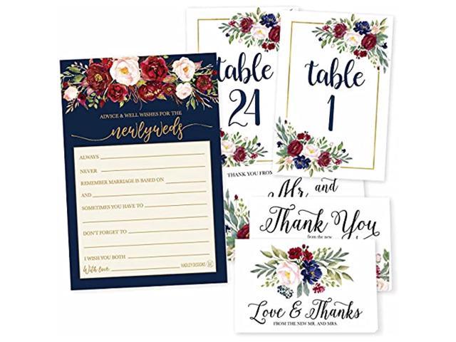 50 Floral Advice Cards For Bride Groom 25 Number Double Sided Signs For Wedding Reception 24 Wedding Thank You Cards Wedding Shower Games Marriage Advice For Lyweds Wedding Table Decoration Newegg Com