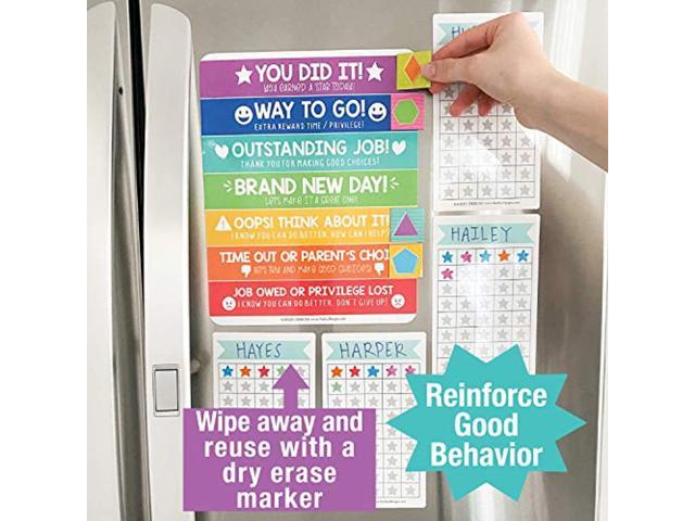 Brute Strength Magnetic Star/Reward Chart For Kids Encourages Good Behaviour and Customisable with Choice of Stickers and Dry Erase Feature 