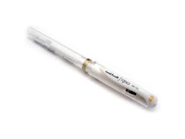 Uni-Ball Signo Broad Point Gel Impact Pen White Ink-1.0mm Value Set of 5 