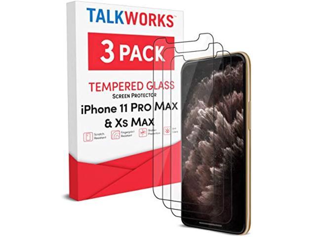 TalkWorks iPhone 12 Pro Max Screen Protector 3 Pack Crystal Clear HD Touch Clarity Smudge Premium Tempered Glass Film Durable 0.33mm 9H Hardness Shatter Proof Crack Case Compatible Scratch 