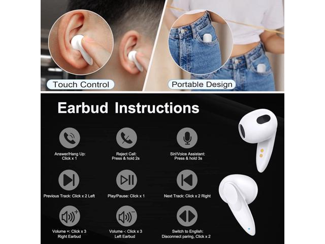 TITACUTE Bluetooth Headphone Wireless Earbuds for iPhone 14 13 Pro