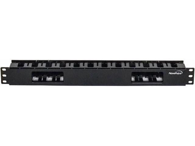 Cable Management Raceway - 1U Wire Manager (16 Rings with Cover) Horizontal Rackmount Panel for 19 Server Rack Network Cabinet - Tupavco TP1715