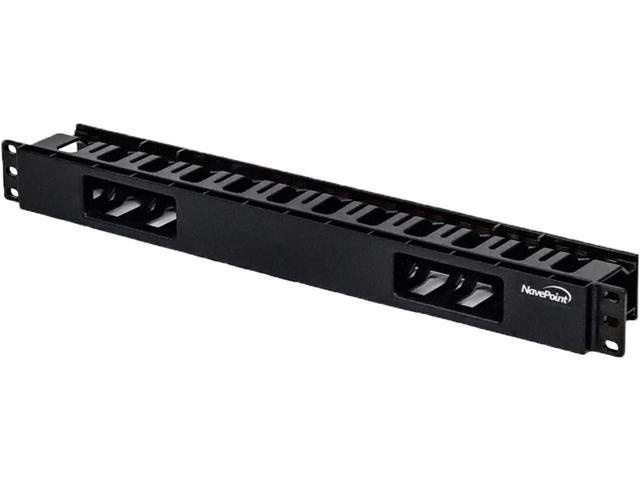 Cable Management Raceway - 1U Wire Manager (16 Rings with Cover) Horizontal Rackmount Panel for 19 Server Rack Network Cabinet - Tupavco TP1715