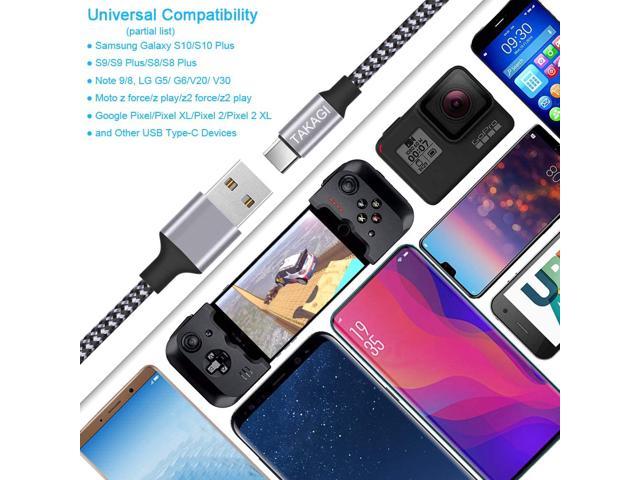 USB Type C Cable 3A Fast Charging TAKAGI 3-Pack 6feet Note 10 9 8 and Other USB C Charger USB-A to USB-C Nylon Braided Data Sync Transfer Cord Compatible with Galaxy S10 S10E S9 S8 S20 Plus