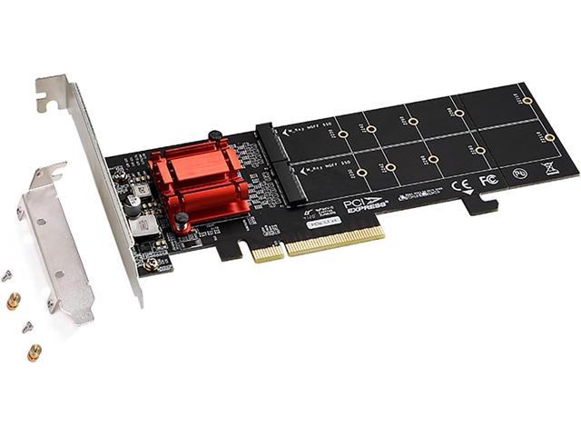 M.2 NVMe PCIe Adapter, M.2 NVMe NGFF SSD to PCI-e 3.1 Gen3 X8 X16 Card with  Low Profile Bracket Support M.2 (M Key) NVMe SSD 22110/2280 /2260/2242 