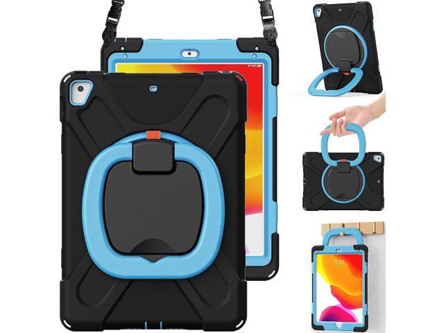 Case for iPad 6th/5th Generation, iPad Air 2 Case, iPad Pro 9.7 Case,  Rugged Silicone Case with 360° Rotating Handle Grip,Pencil Holder,  Kickstand, 