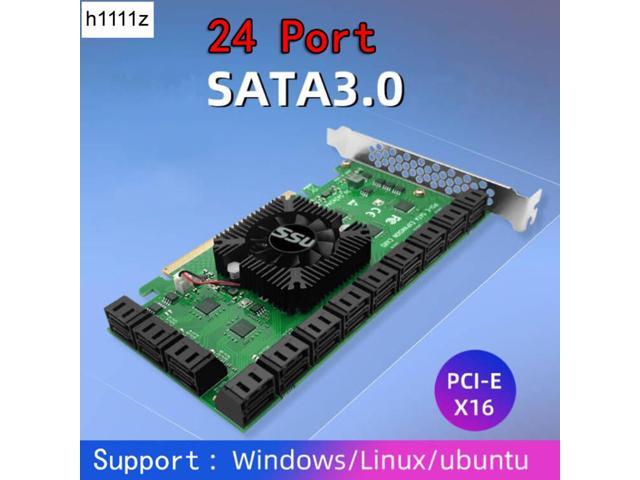 Chi a Mining Riser 24 Port SATA PCI Express X16 Controller SATA PCI-E  Adapter PCIE SATA Add On Card PCIE to SATA3 Expansion Card 